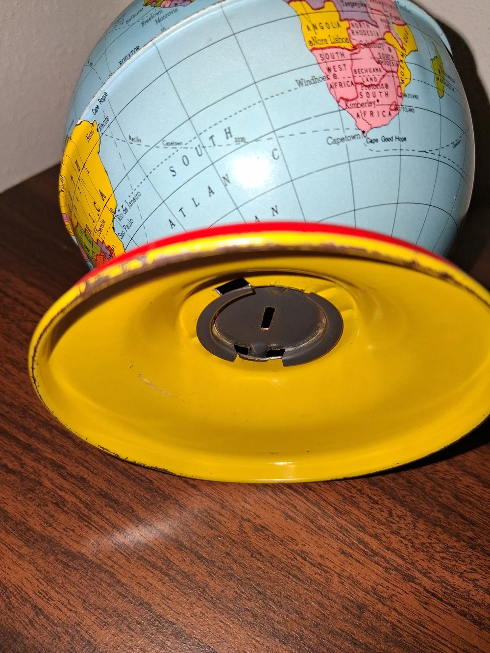 Kids Educational World Globe Coin Bank - Blue Globe with Colorful Countries
